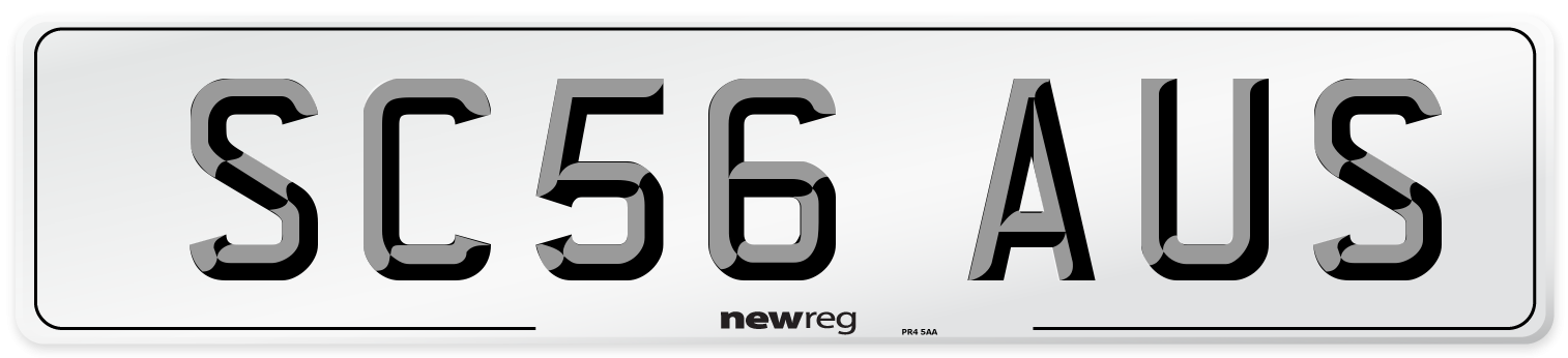 SC56 AUS Number Plate from New Reg